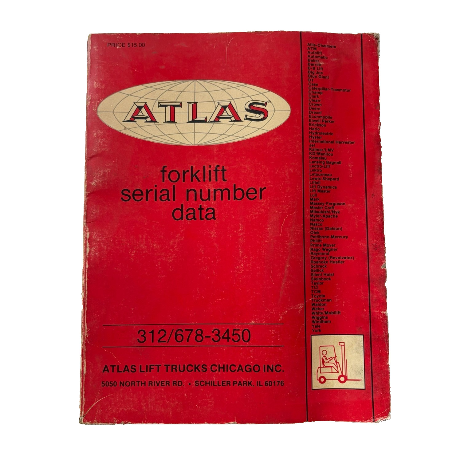 Atlas Forklift Serial Number Data Book Vintage 1985 Lift Truck Identification Gu
