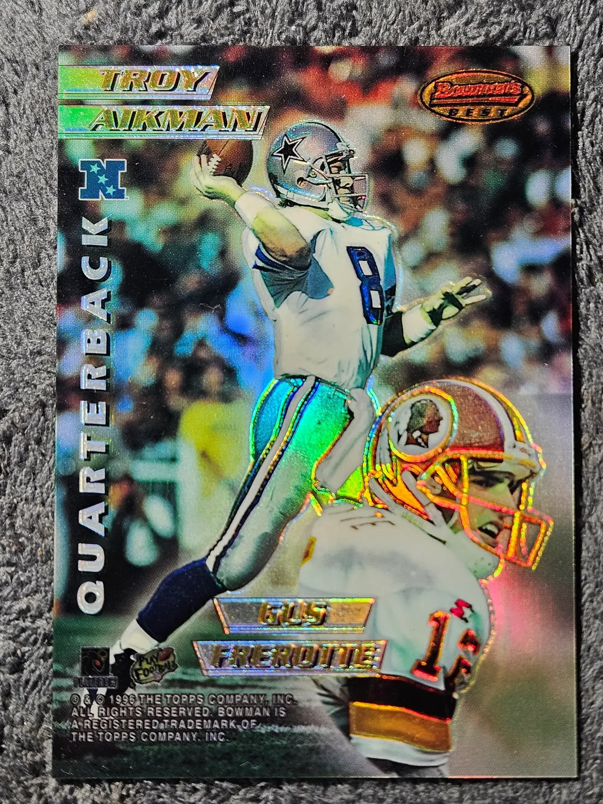 1996 Bowman's Best Jim Harbaugh Troy Aikman Mirror Image Refractor