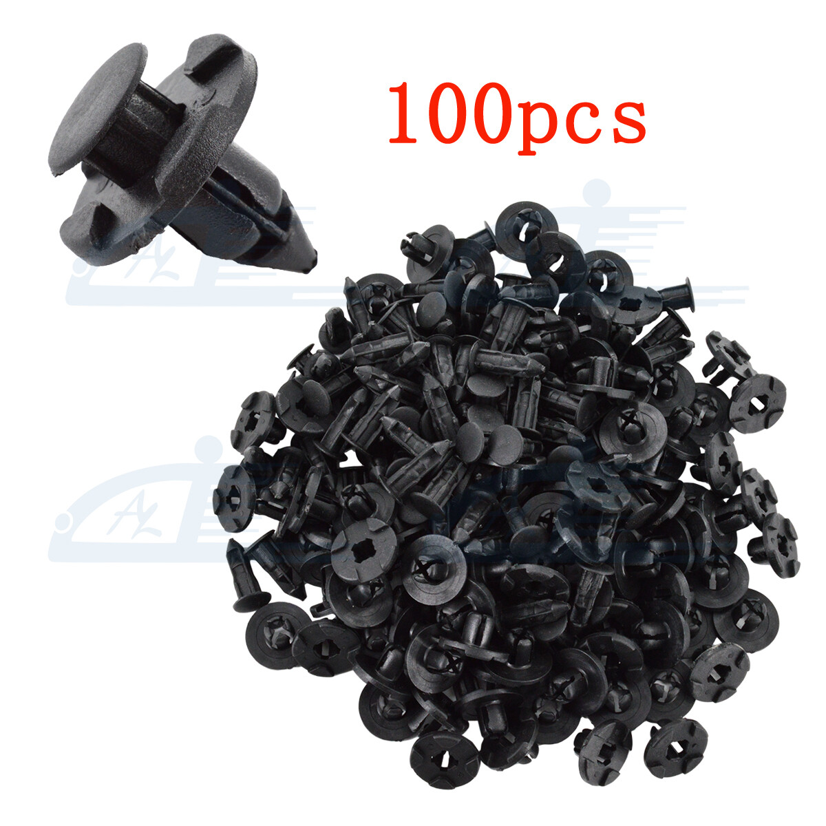 100 pcs 8mm Plastic Rivet Fastener  Bumper Fender Push Clips For Nissan Infiniti