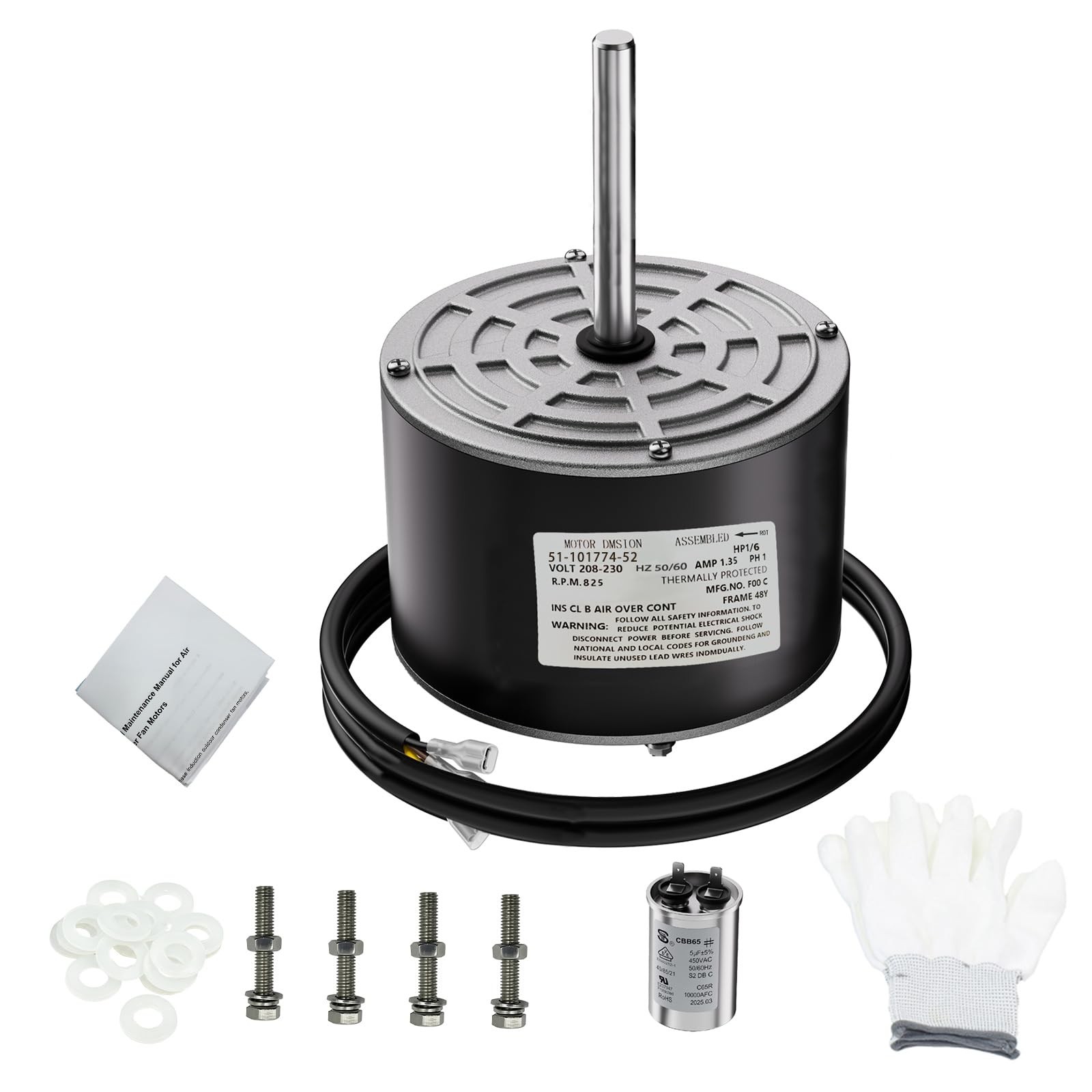 WSRXG 51-101774-52 PD512807 1/6 HP 825 RPM Fan Motor Compatible for US Motors