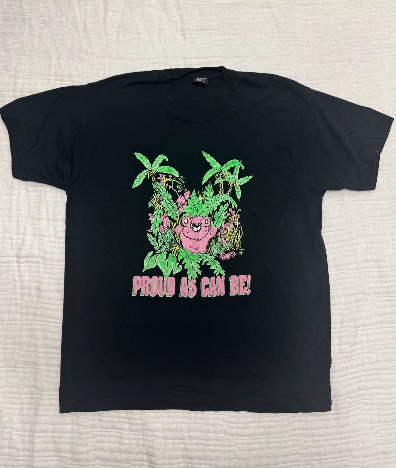 Vintage 1990s Proud As Can Be Graphic T-Shirt Screen Stars Best Black XL