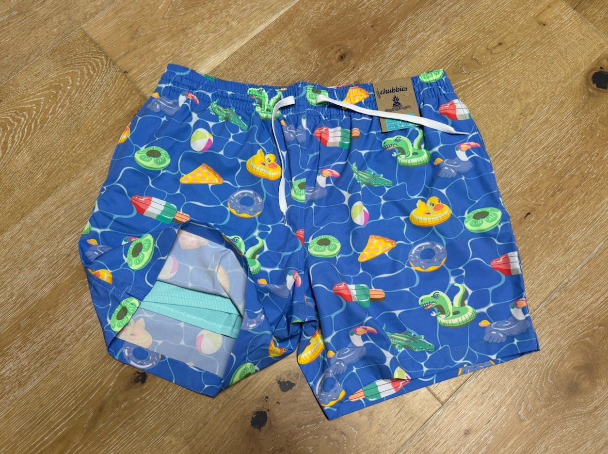 NWT Chubbies The Cannonball Crews Blue 5.5” Swim Trunk w/liner Youth Large