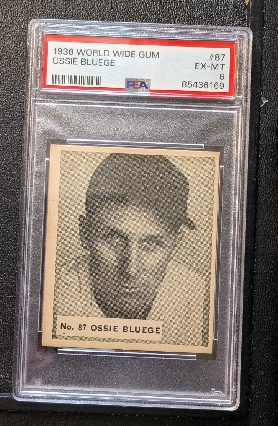 1936 World Wide Gum V355 #87 Ossie Bluege PSA 6 POP ONE One Higher