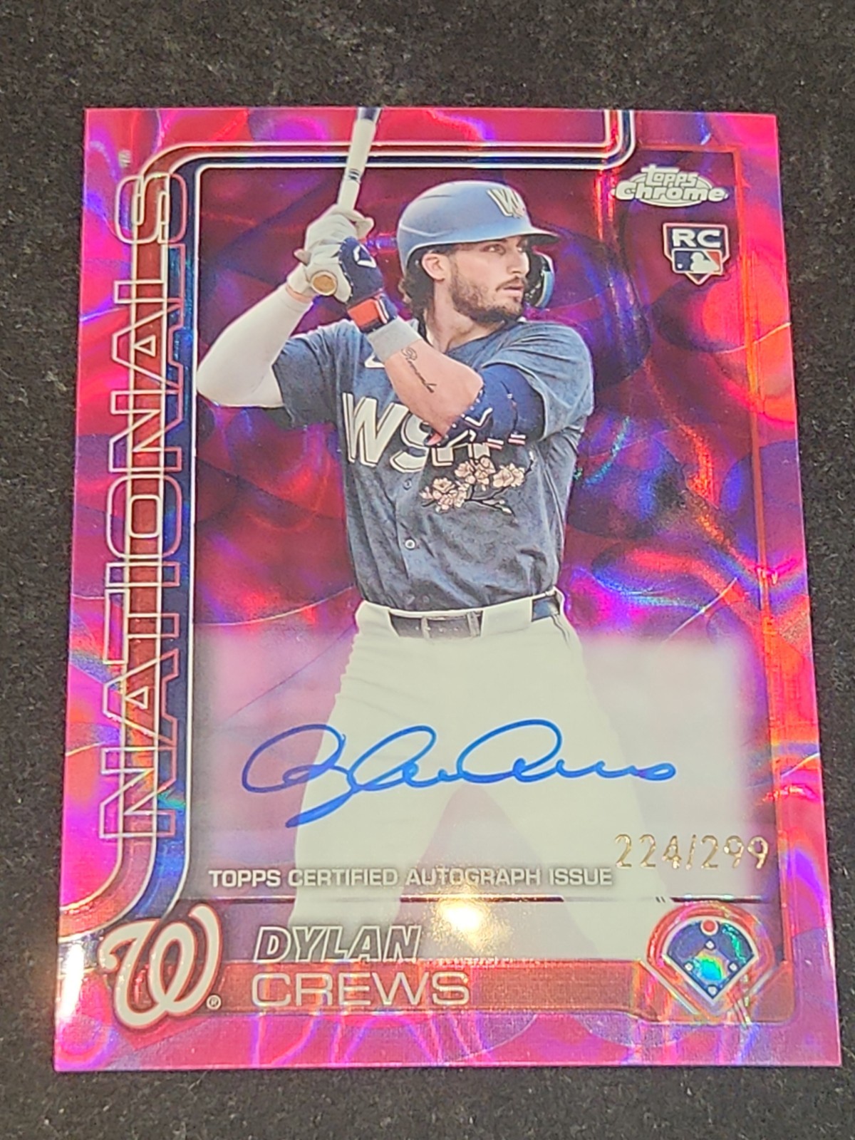 2025 Topps Chrome Update Dylan Crews Auto RC Magenta&Purple Lava Lamp 224/299