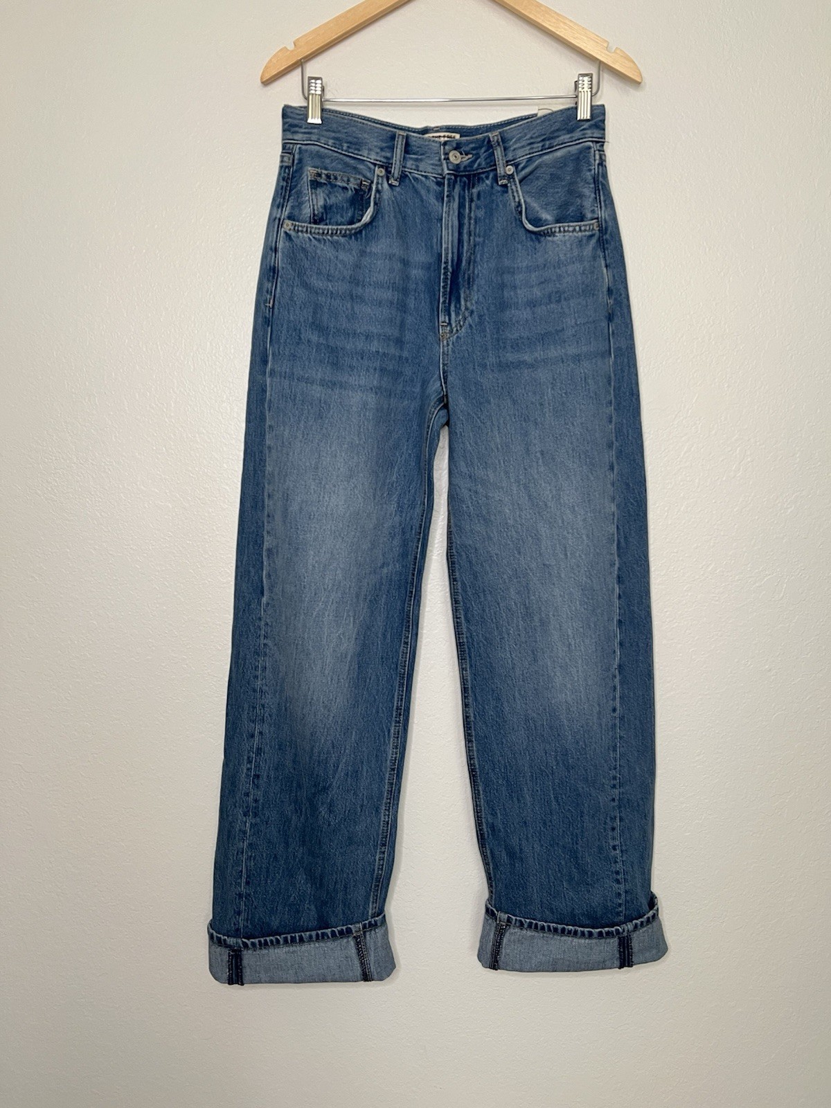 NWOT We The Free East Bay Cuffed Straight Jeans Size 32 Baggy Relaxed