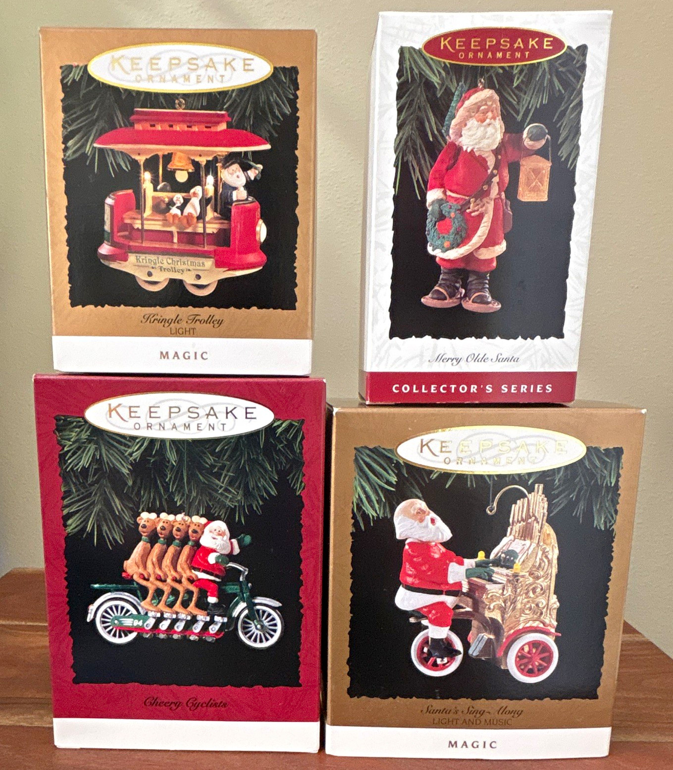 Hallmark Keepsake Santa Ornaments Lot of 4 1994 NIB
