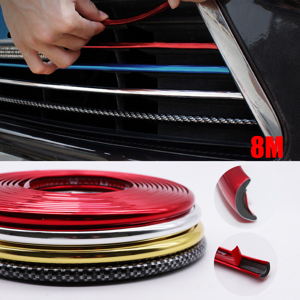8M Car Bumper Moulding Trim Strip Auto Wheel Hub Protection Ring Decorative Line