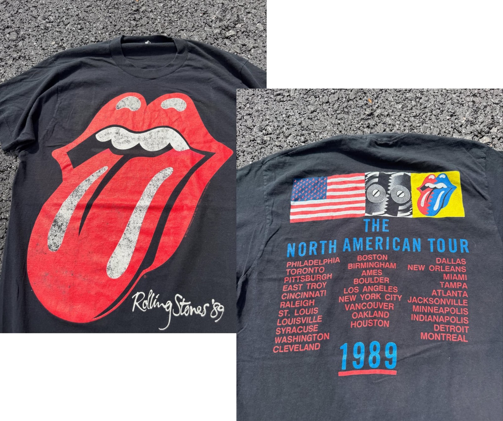 Vintage 1989 The Rolling Stones T-shirt, reprinted, double-sided Vintage 1989 The Rolling Stones T-shirt, reprinted, double-sided