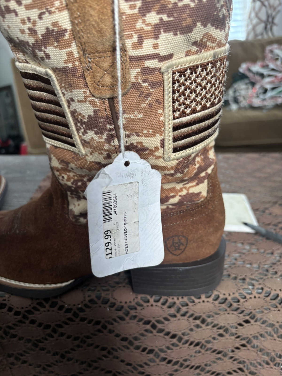 Ariat Sport Patriot Cowboy Boots Brown Suede Digital Camo Rodeo Mens Sz 13 EE Ariat Sport Patriot Cowboy Boots Brown Suede Digital Camo Rodeo Mens Sz 13 EE