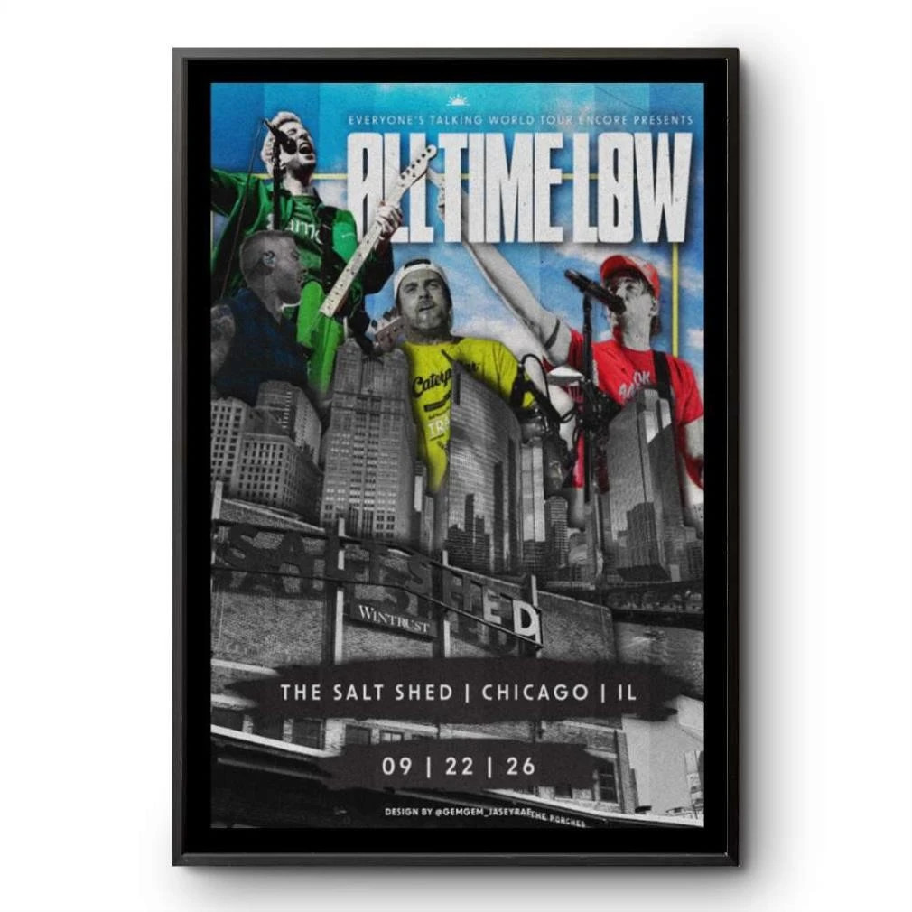 All Time Low The Salt Shed September 22, 2026 Tour Chicago, IL Poster All Time Low The Salt Shed September 22, 2026 Tour Chicago, IL Poster