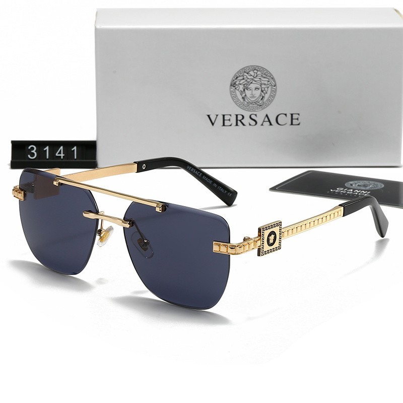 Duty-Free Versacee Men's Sunglasses Square frameless fashion Riding Glasses +Box Duty-Free Versacee Men's Sunglasses Square frameless fashion Riding Glasses +Box