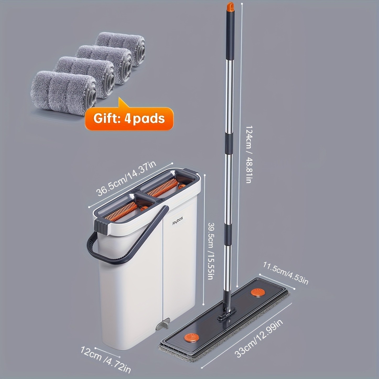 mop and bucket set, dry And Wet Flat Mop For Floor Cleaning, Reusable Pads
