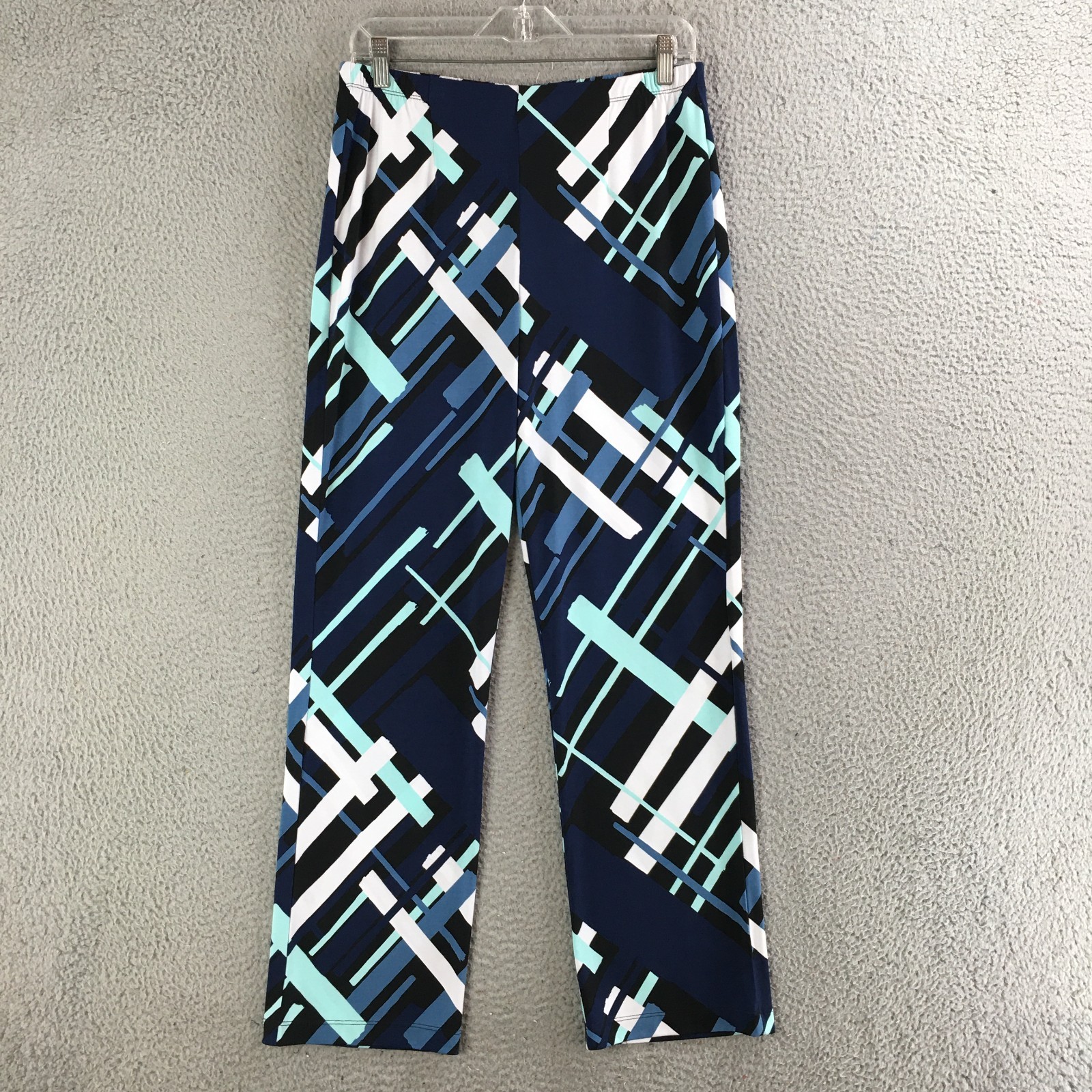 Easywear by Chico\'s Pants Womens 1 Short Flawless Straight Altima Plaid Blue NEW