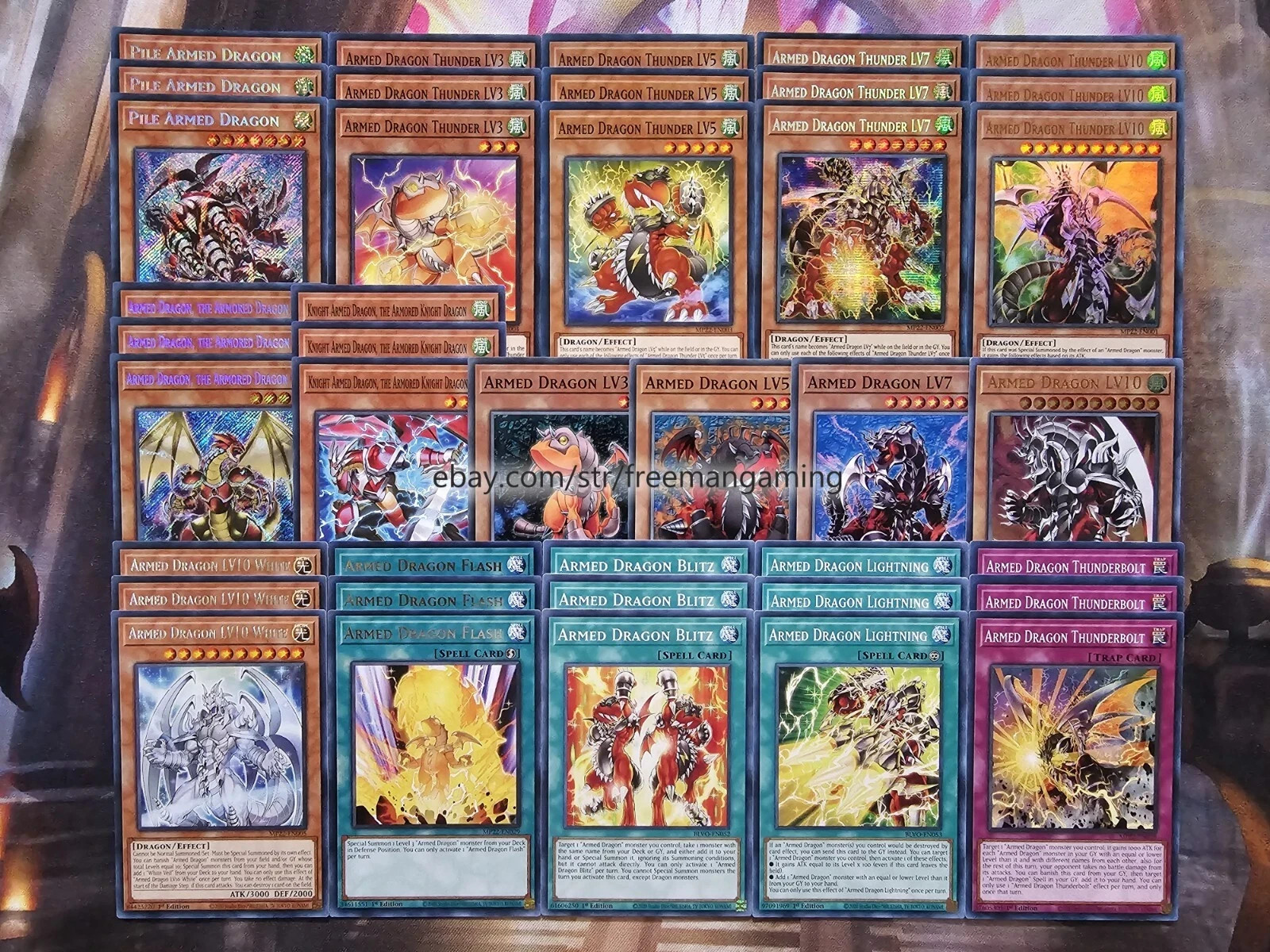 Yugioh Competitive Deluxe Armed Dragon Thunder Deck 40 Card Pile **HOT** + Bonus