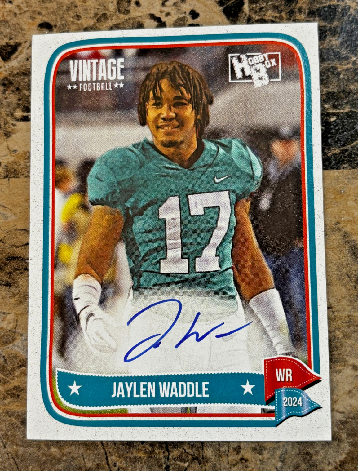 Jaylen Waddle 2024 Onyx Vintage AUTO Miami Dolphins