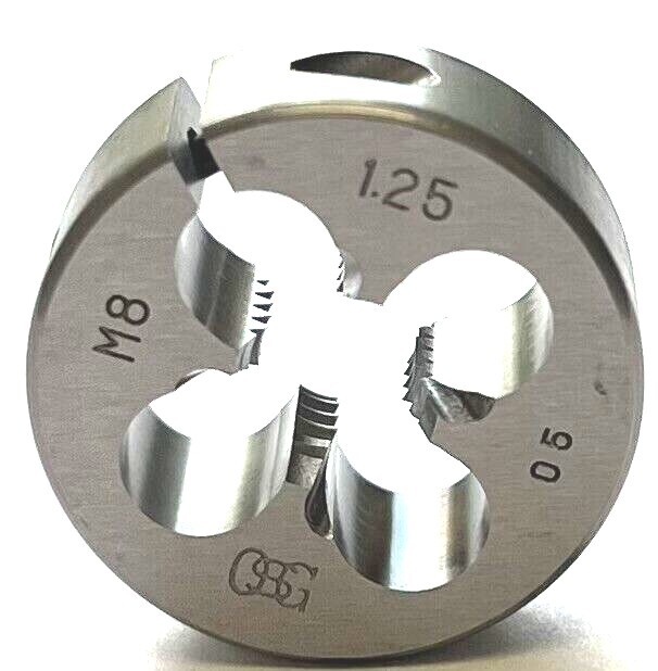 M8 x 1.25 X 25mm OD METRIC HIGH SPEED STEEL ROUND ADJUSTABLE DIE - OSG 46085
