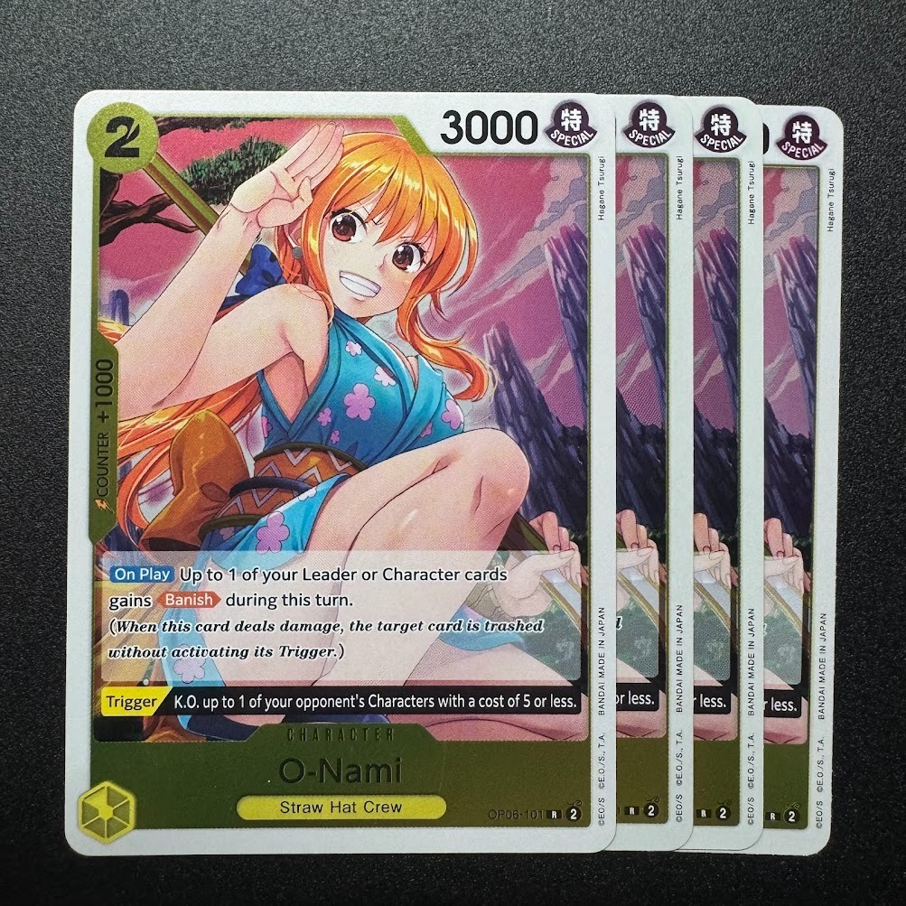 4x O-Nami OP06-101 - One Piece TCG English Playset Near Mint Nami
