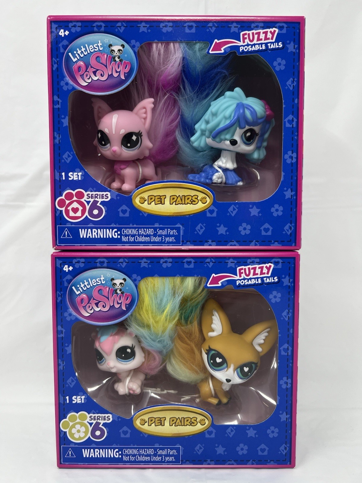 2x Littlest Pet Shop LPS Pet Pairs Fuzzy Posable Tails Series 6 New In Box