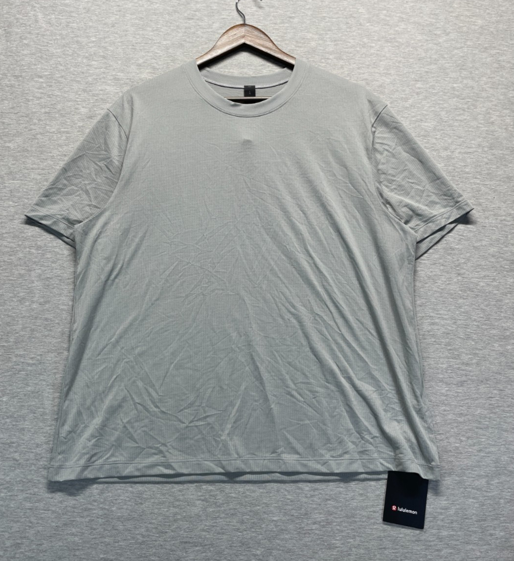 Lululemon Mile Maker Mesh Short Sleeve T Shirt Mens Large Gray Logo Athleisure