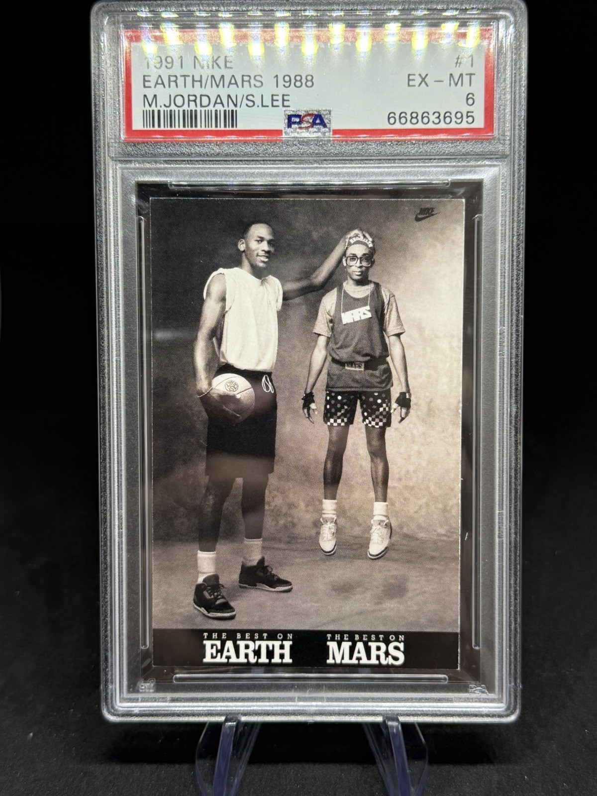 1991 NIKE MICHAEL JORDAN/SPIKE LEE #1 EARTH/MARS PSA 6 1991 NIKE MICHAEL JORDAN/SPIKE LEE #1 EARTH/MARS PSA 6