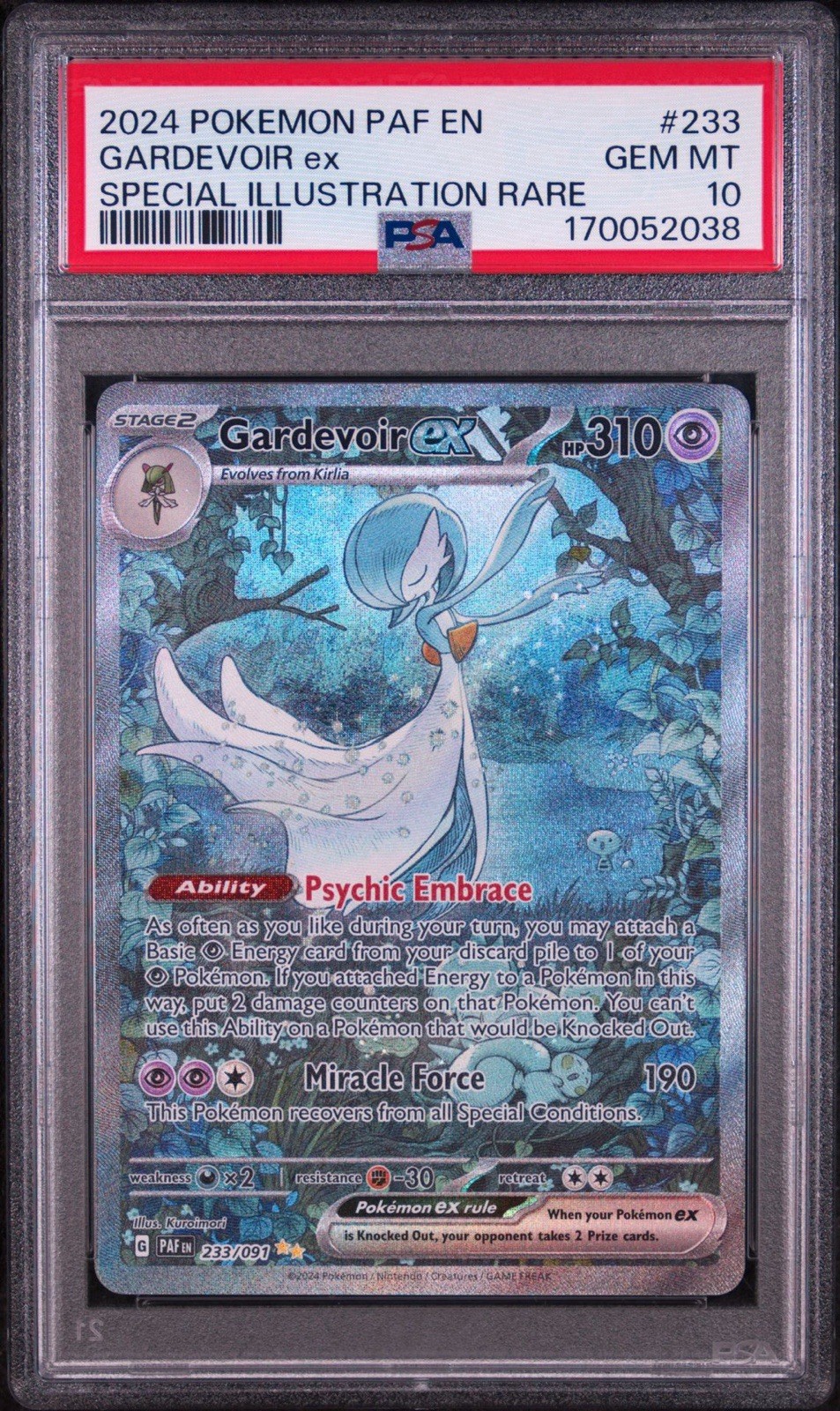 2024 POKEMON PAF EN-PALDEAN FATES SPECIAL ILLUSTRATION RARE GARDEVOIR EX PSA 10