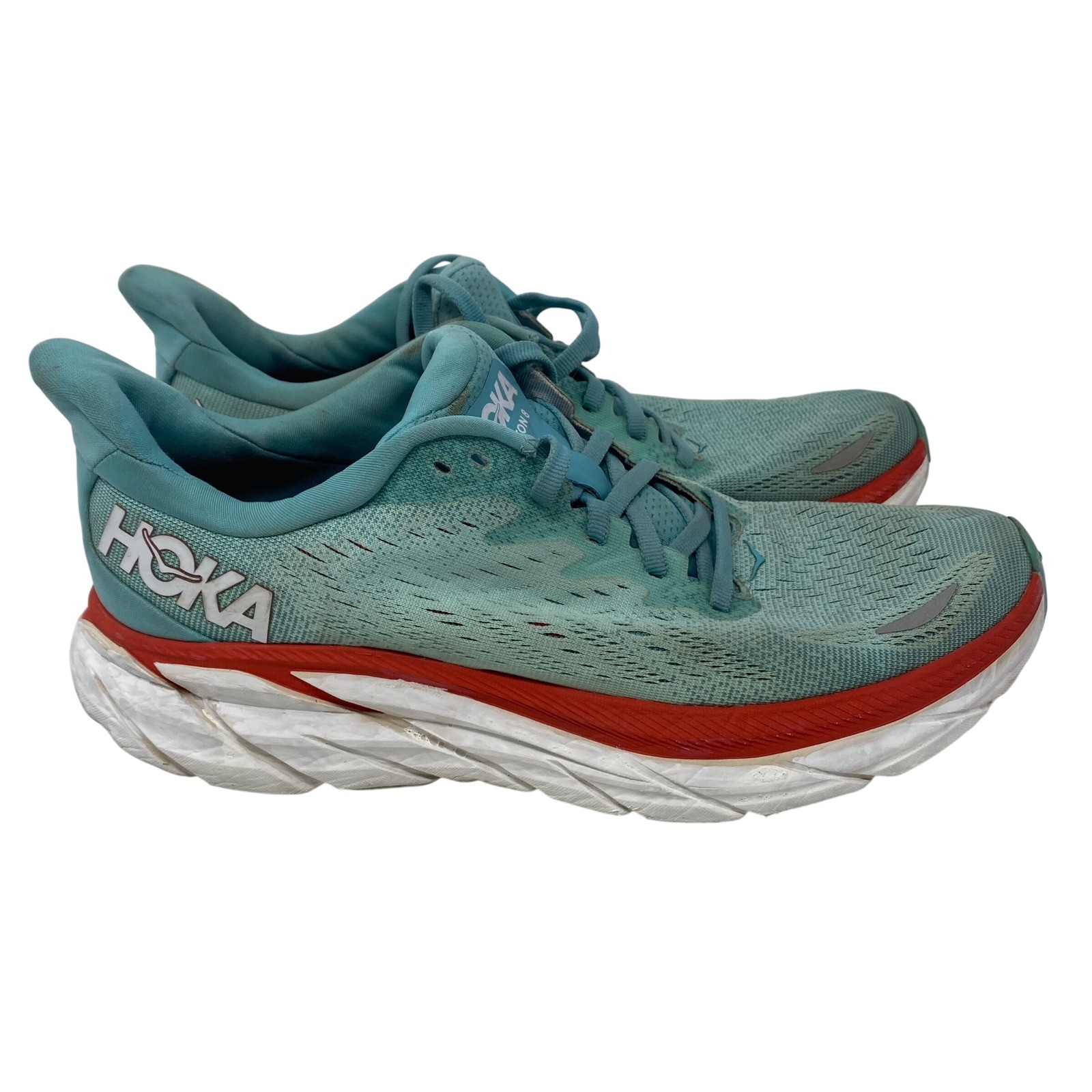 Hoka One One Clifton 8 Aegean Blue Scuba Blue Running Shoes Womens 8.5