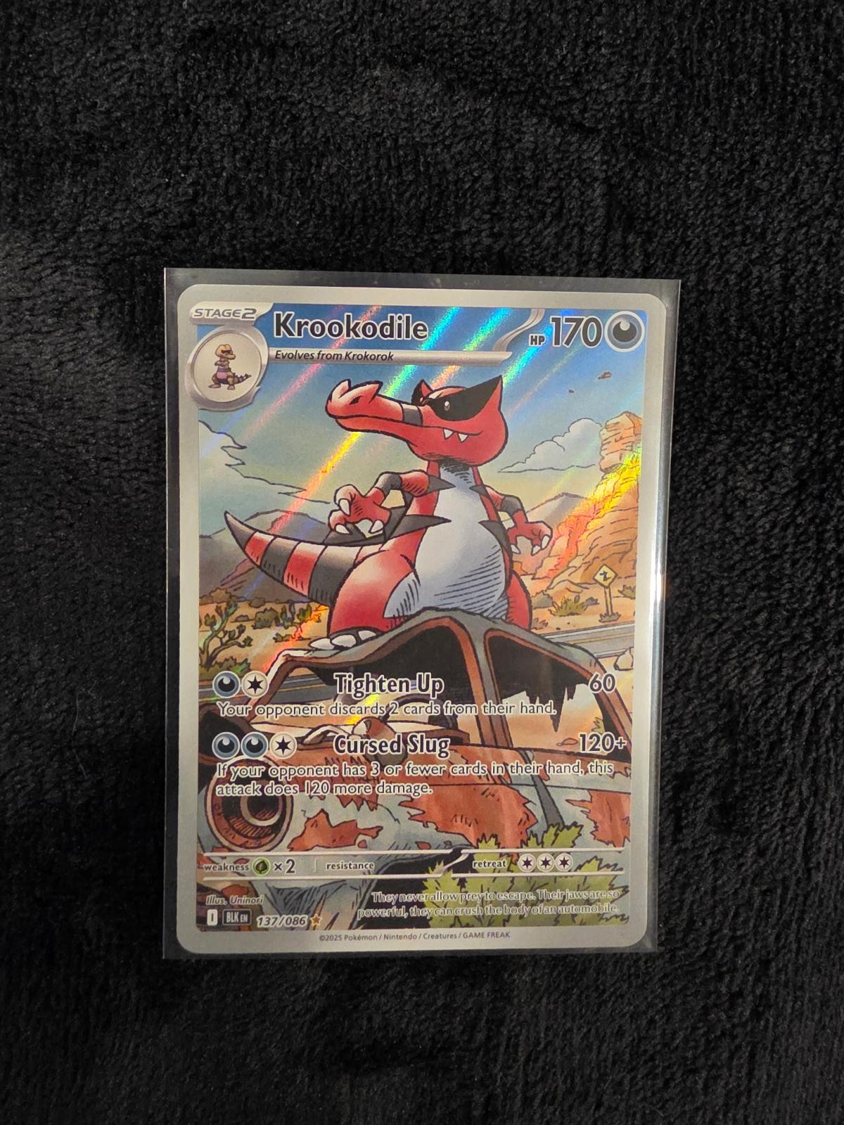Krookodile 137/086 Holo Illustration Rare Black Bolt Pokemon Near Mint
