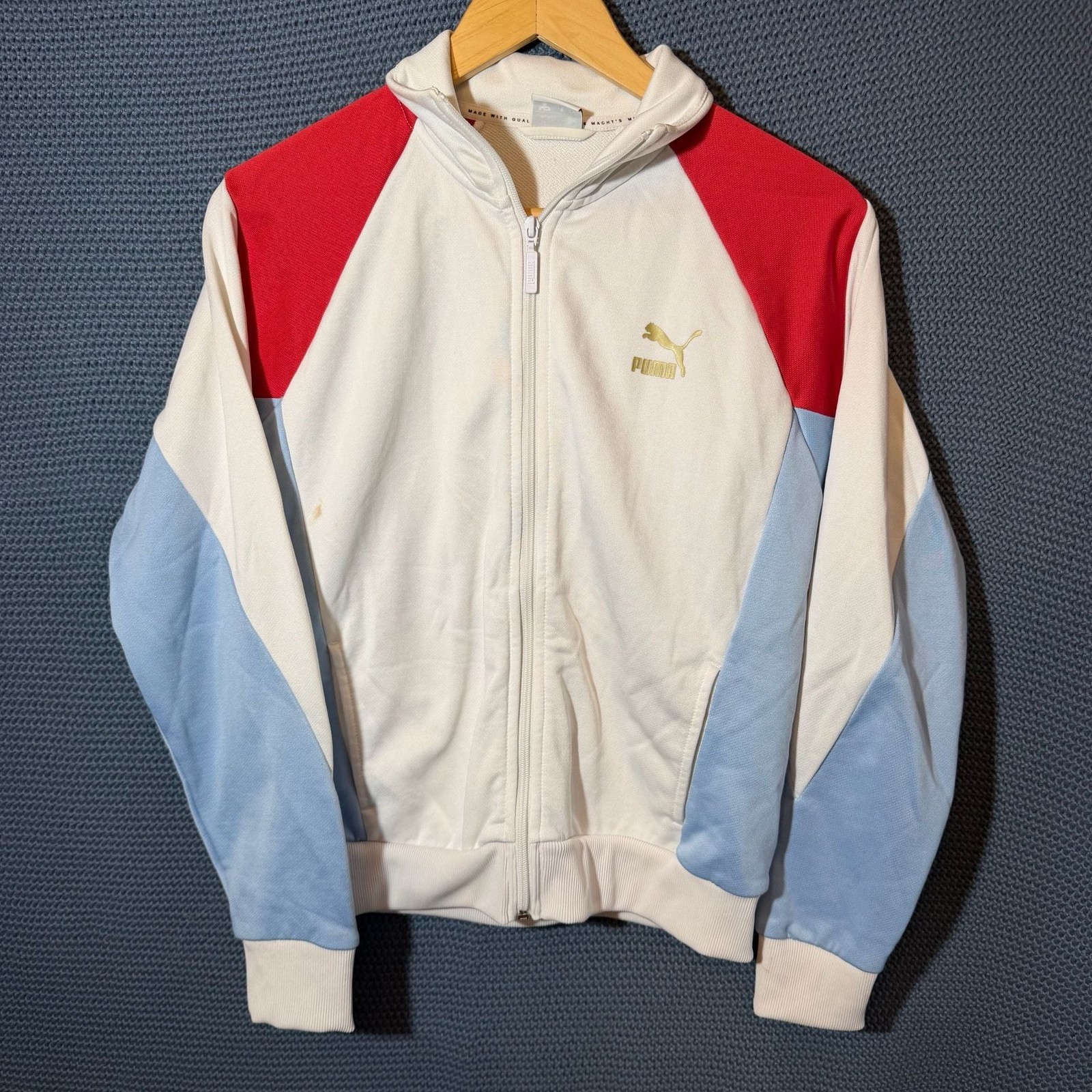 Puma Archive Track Jacket Size M Colorblock White Red Blue Retro Puma Archive Track Jacket Size M Colorblock White Red Blue Retro