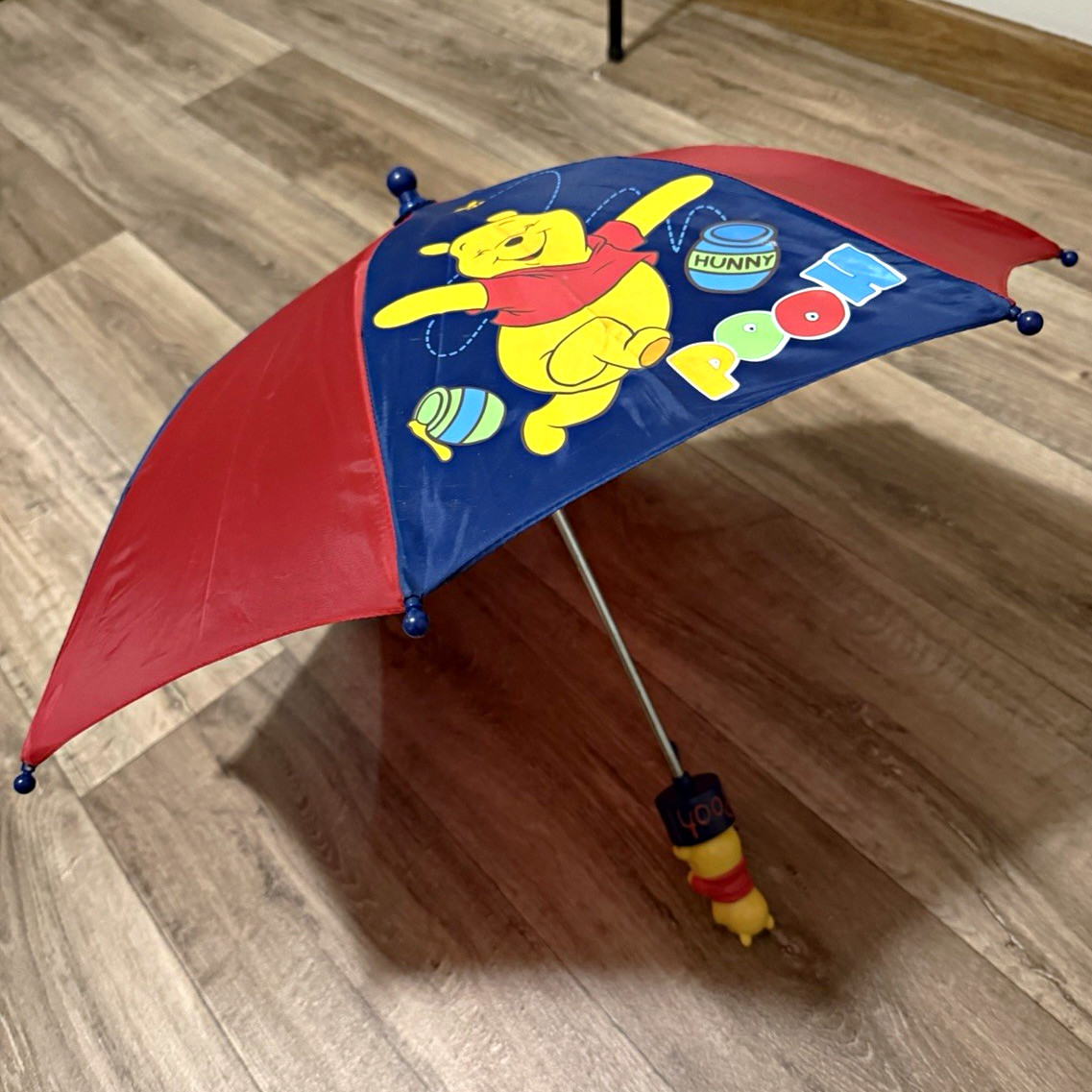 Vintage Disney Winnie The Pooh Toddler Kids Umbrella Red Blue Accessories￼