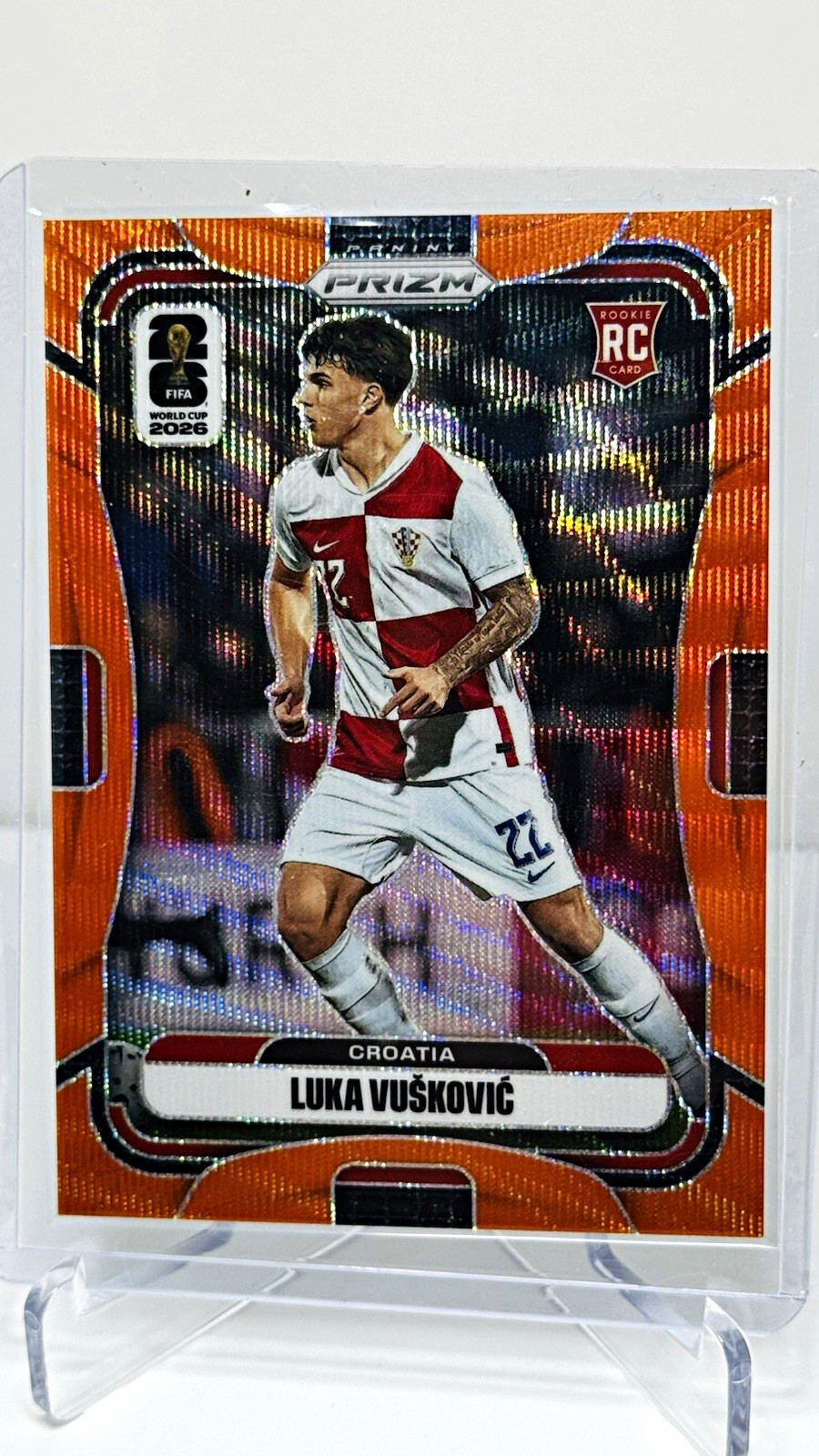 Panini Prizm FIFA World Cup 2026 Luka Vušković Croatia #192 Orange Wave /125