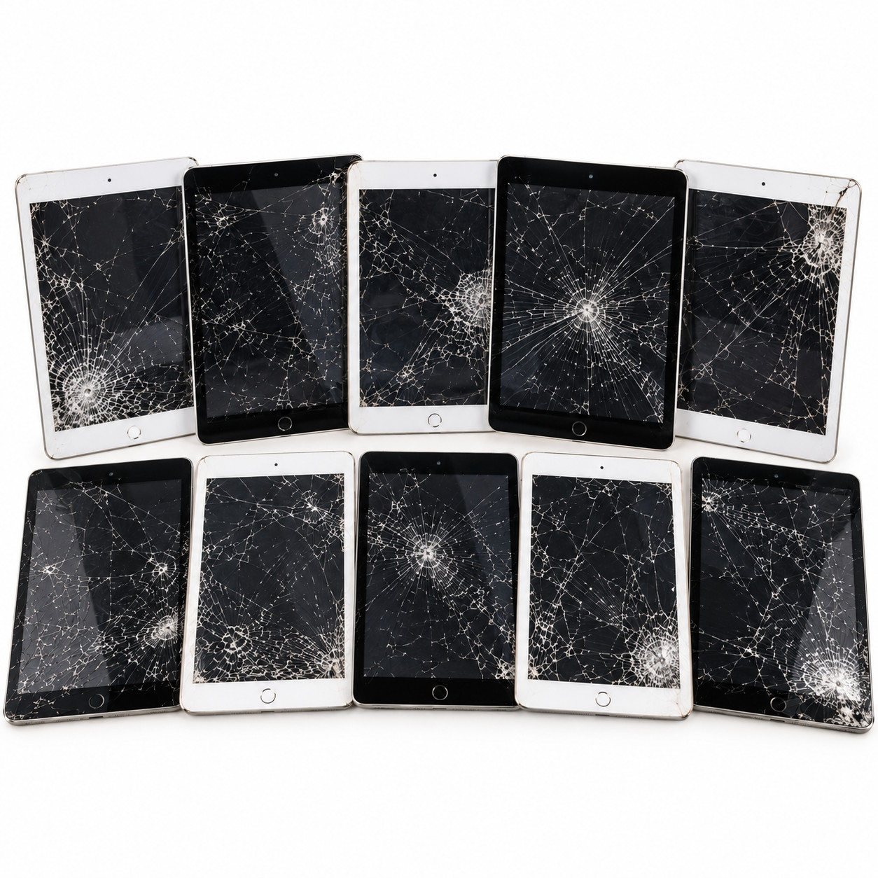 Lot of 10 Apple iPad 6th Generation Gen Wifi A1893 Unlocked Cracked Screens