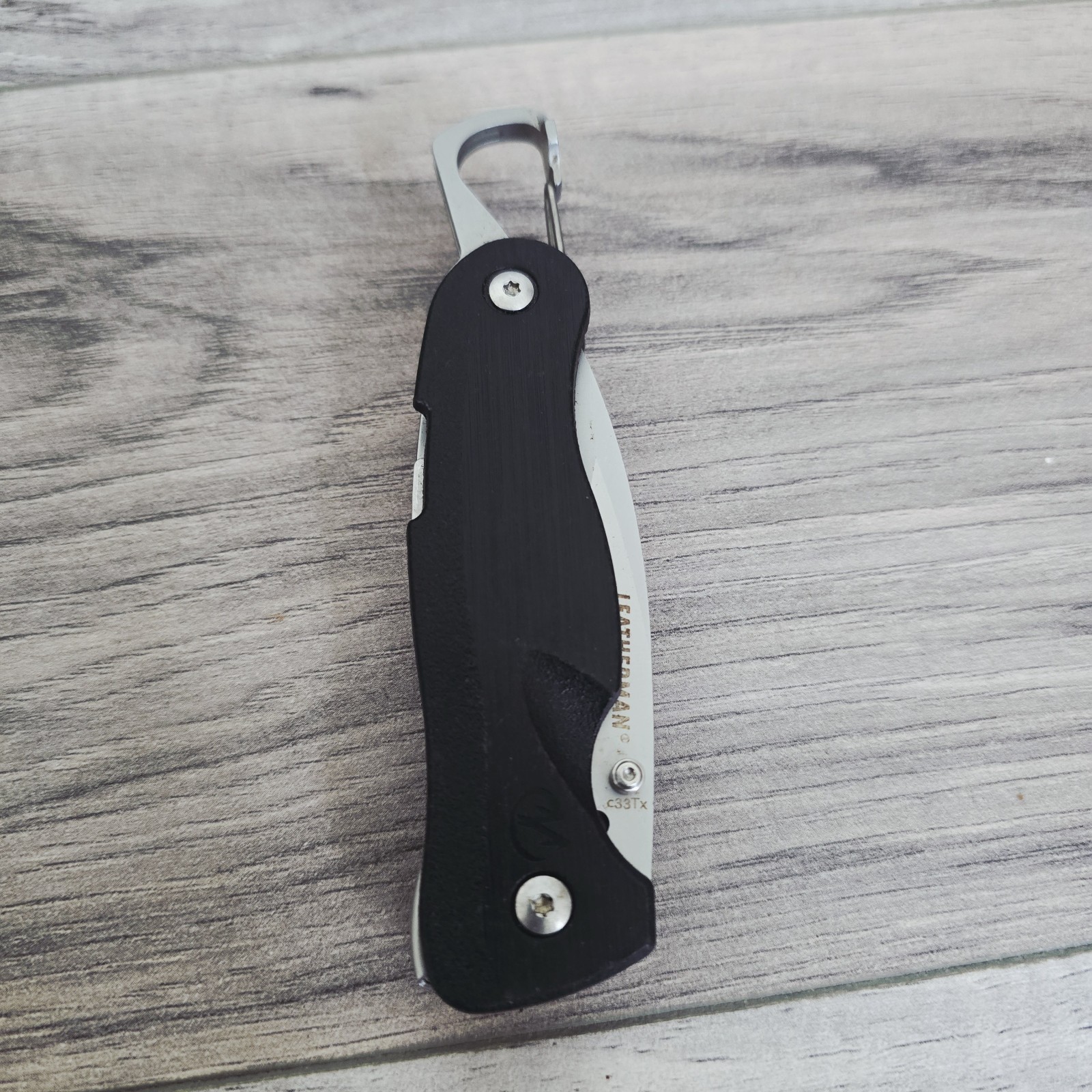 Leatherman Retired Crater C33Tx Black Folding Pocket Knife Rare Customized 