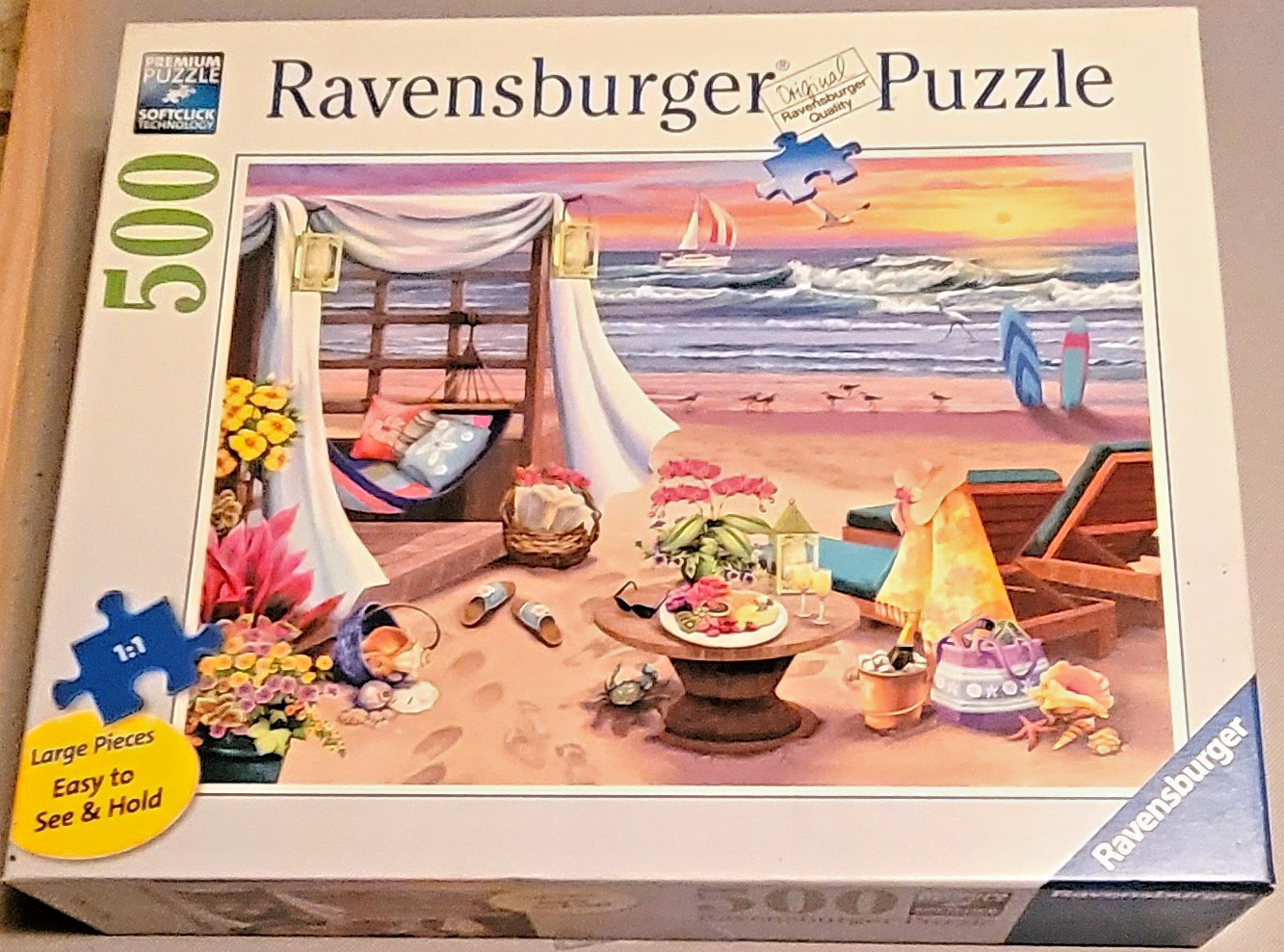 Ravensburger Cabana Retreat 500 Piece Large Pieces Jigsaw Puzzle Complete Ravensburger Cabana Retreat 500 Piece Large Pieces Jigsaw Puzzle Complete