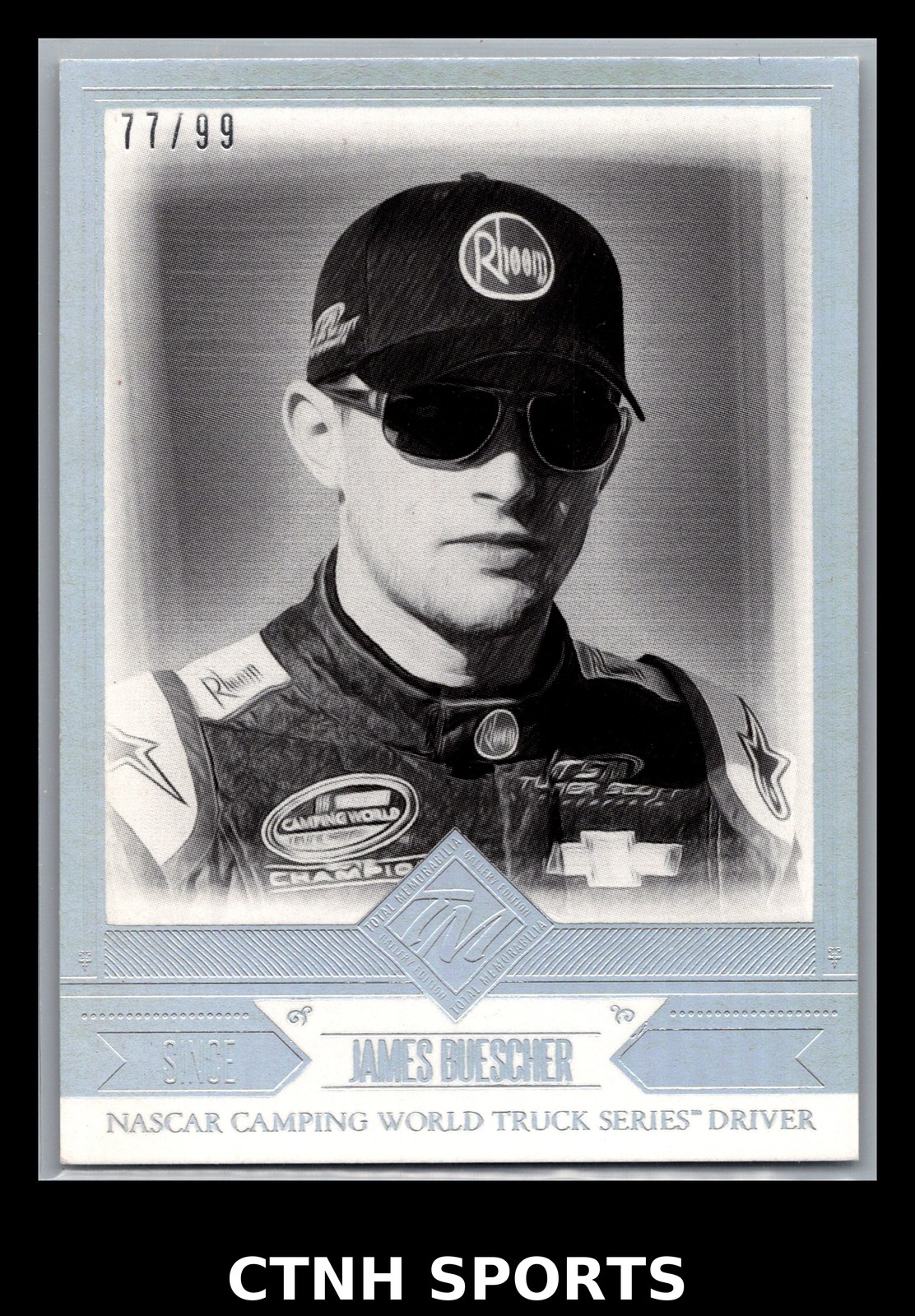 2014 Press Pass Total Memorabilia #40 James Buescher Black & White TSM /99