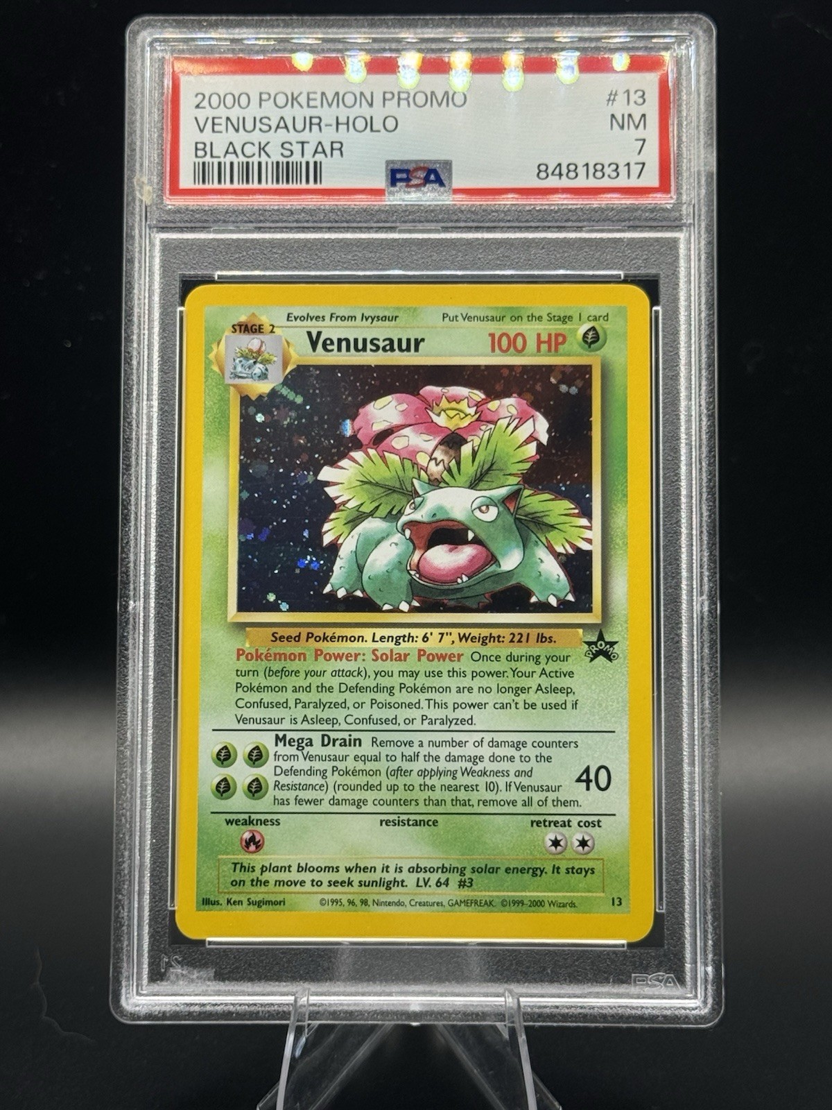 Venusaur Holo Black Star Promo Card 13/53 PSA 7