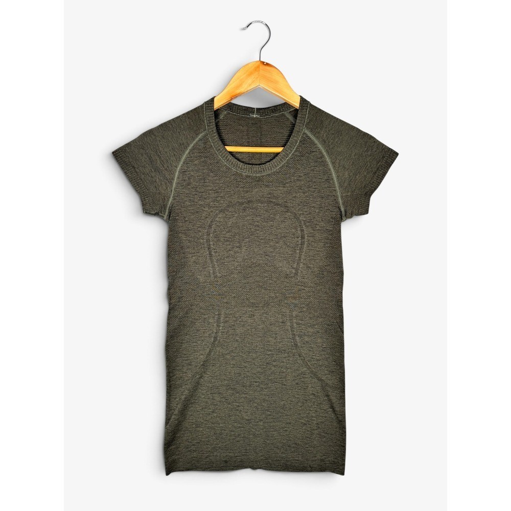 Lululemon Womens Swiftly Tech Short Sleeve Tee Sz 4 Olive Green Workout Running