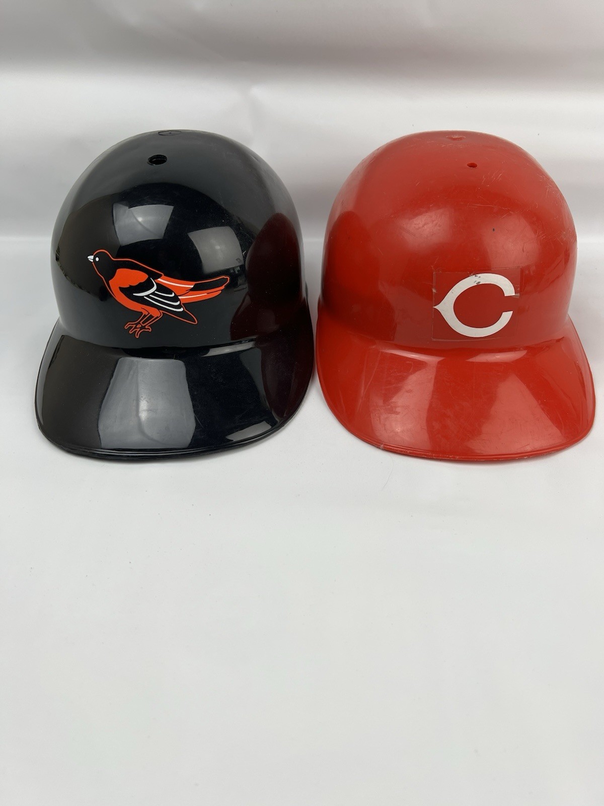 Cincinnati Reds Baltimore Orioles Helmet Lot Souvenir Full Size 1960s 90s Vtg