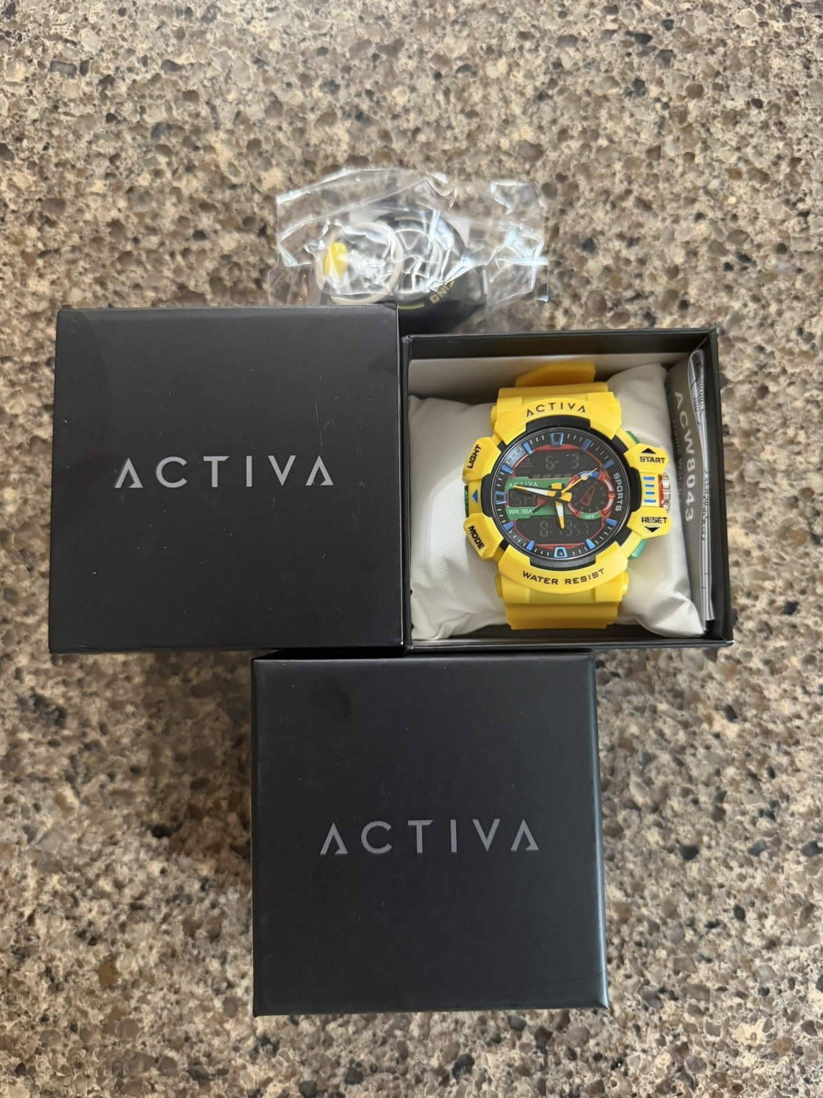 Activa Vord X Invicta Digital Mens 49mm Yellow Sport ACW8043-005 NIB W/ Lanyard