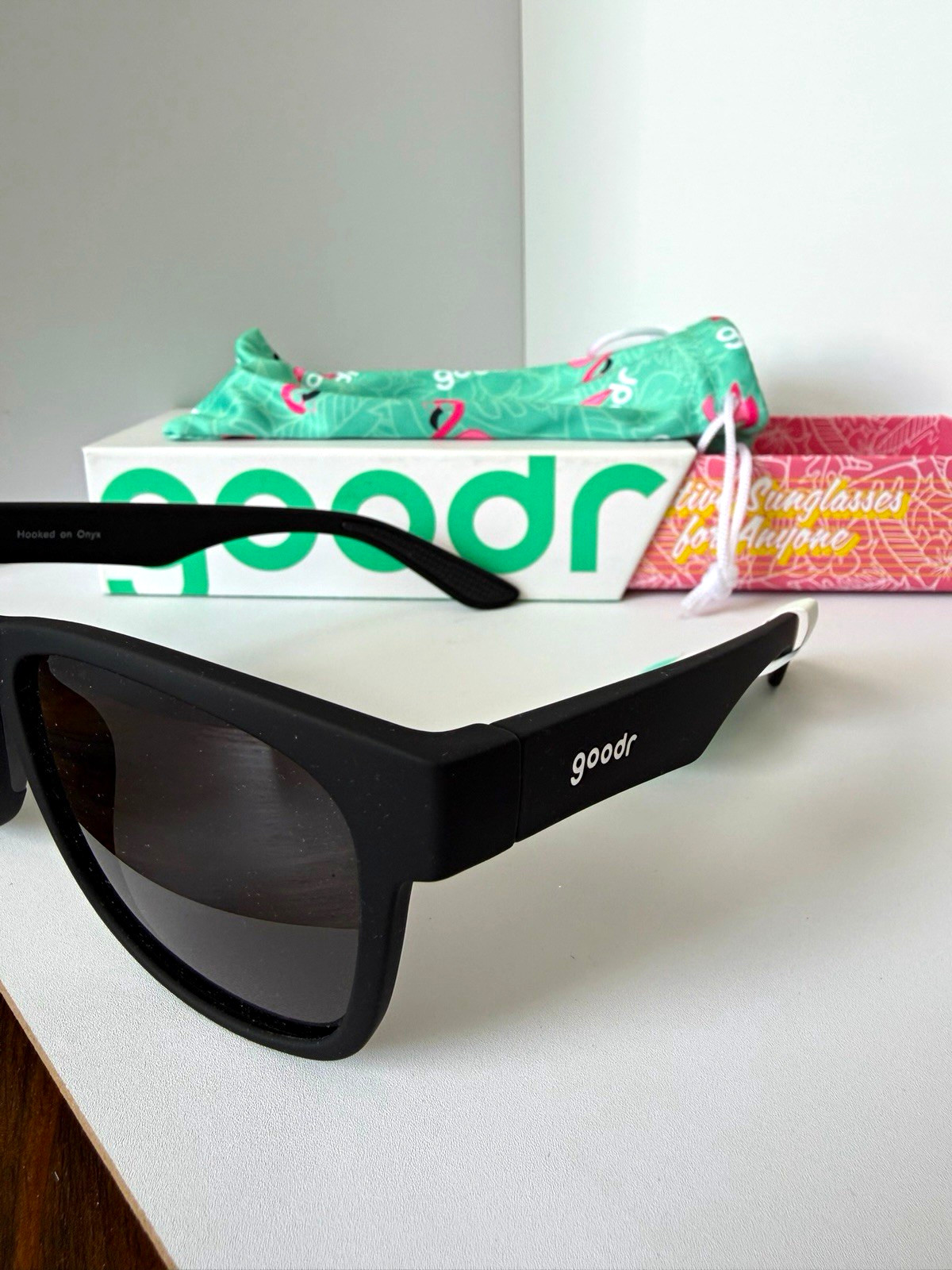 goodr BFG Hooked on Onyx Polarized UV400 No Slip Square Sunglasses goodr BFG Hooked on Onyx Polarized UV400 No Slip Square Sunglasses