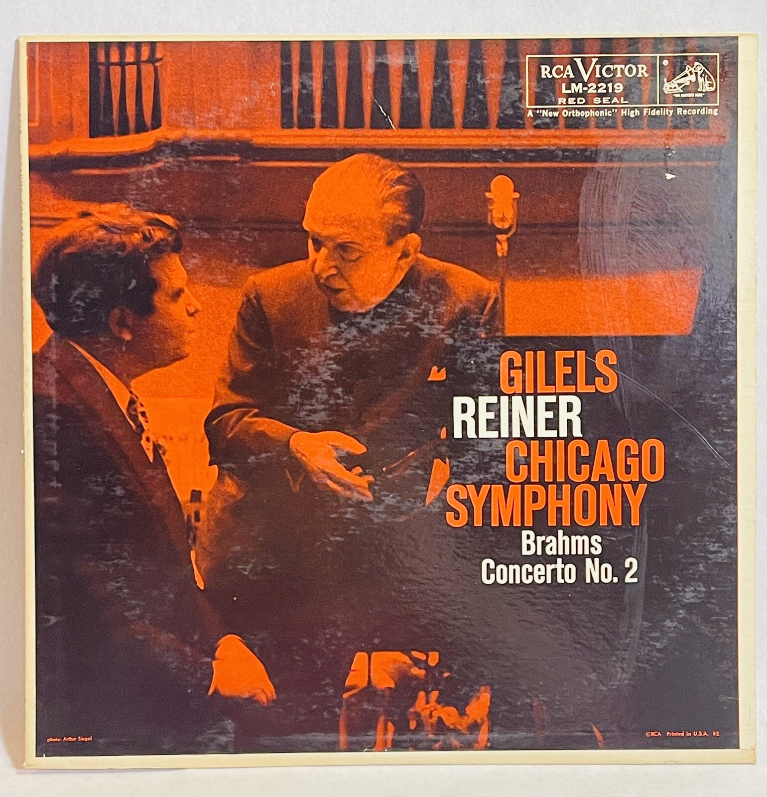 Johannes Brahms Concerto No. 2 LP GILELS REINER CHICAGO SYMPHONY RCA RED SEAL