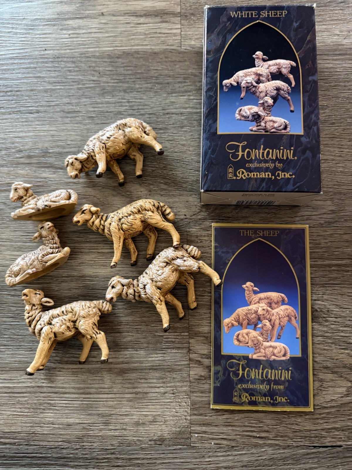 Fontanini Nativity Sheep Figurines Set of 5 Hand Painted Resin 5 in 1992 52539 Fontanini Nativity Sheep Figurines Set of 5 Hand Painted Resin 5 in 1992 52539