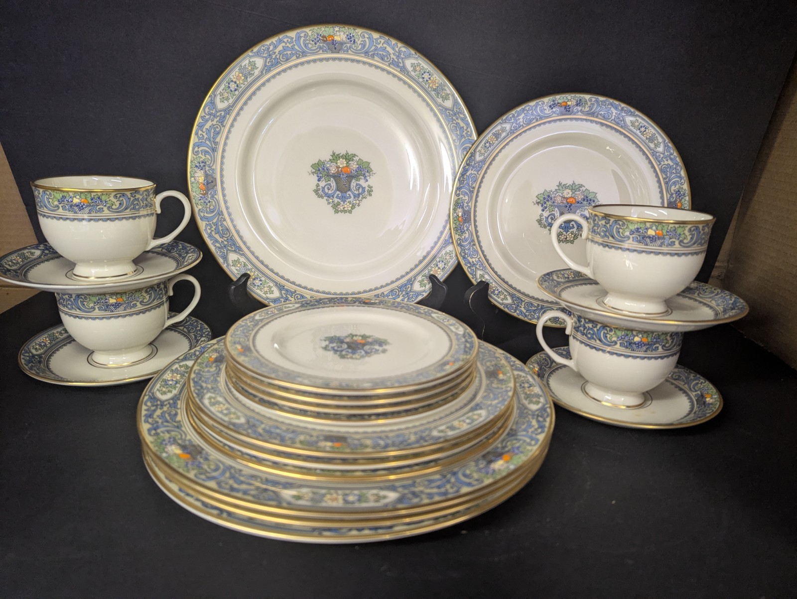 20 pc Set /s Lenox Autumn 4 x 5 Place Settings USA Dinner Salad Plates Cups 