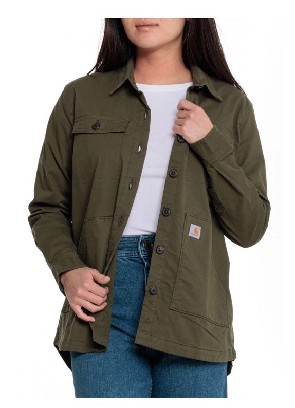Carhartt 105049 Women’s Loose Fit Midweight Twill Shirt Jacket Green S NWT