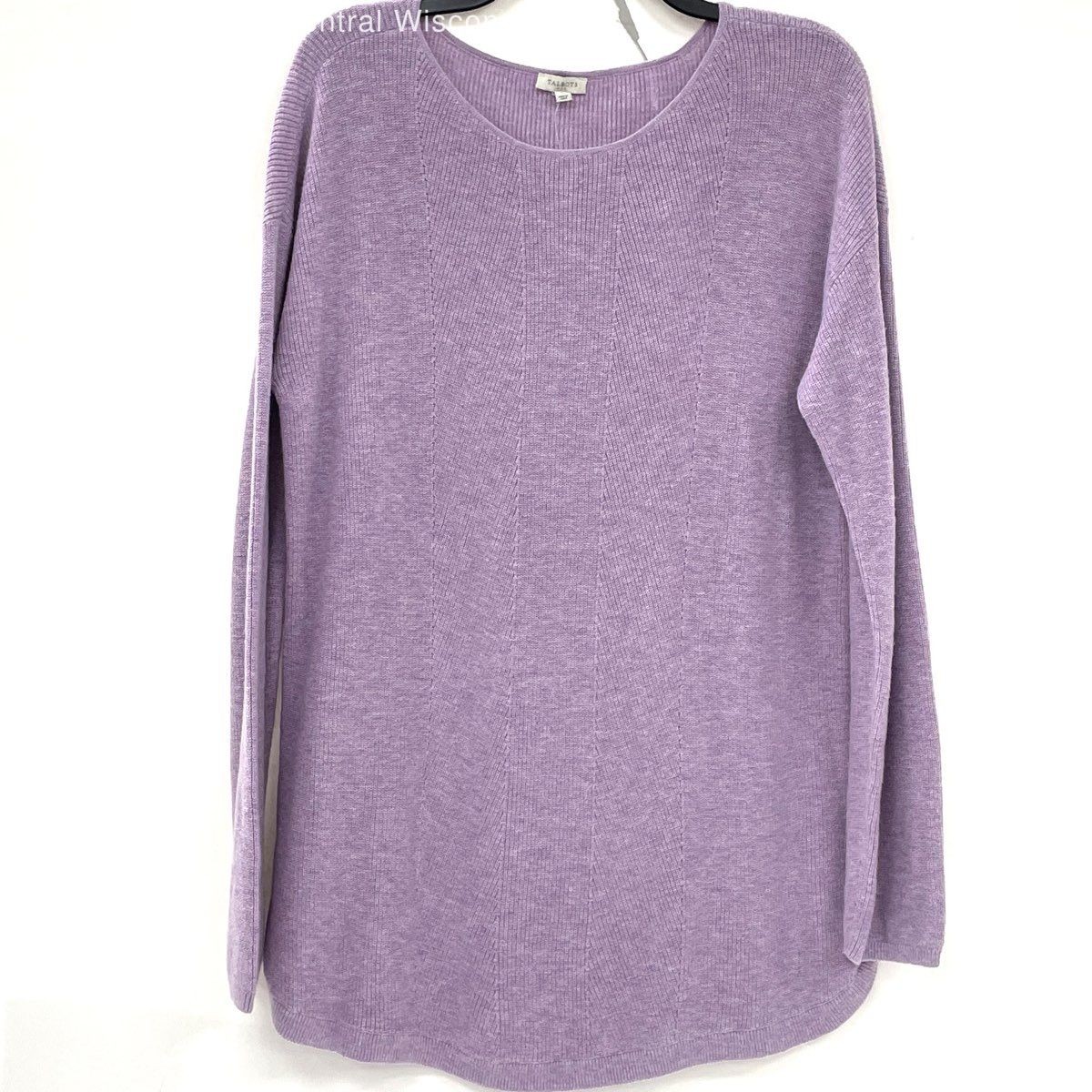 NWT Talbots Purple Cotton Blend Long Sleeve Sweater Women’s Sz L