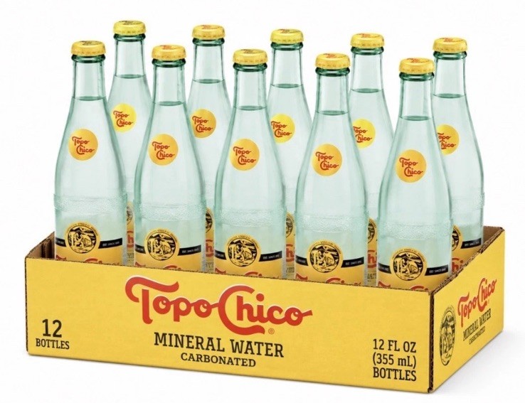 12 PACK Topo Chico Mineral Water, From Mexico, 12 oz GLASS BOTTLES DUSCONTINUED
