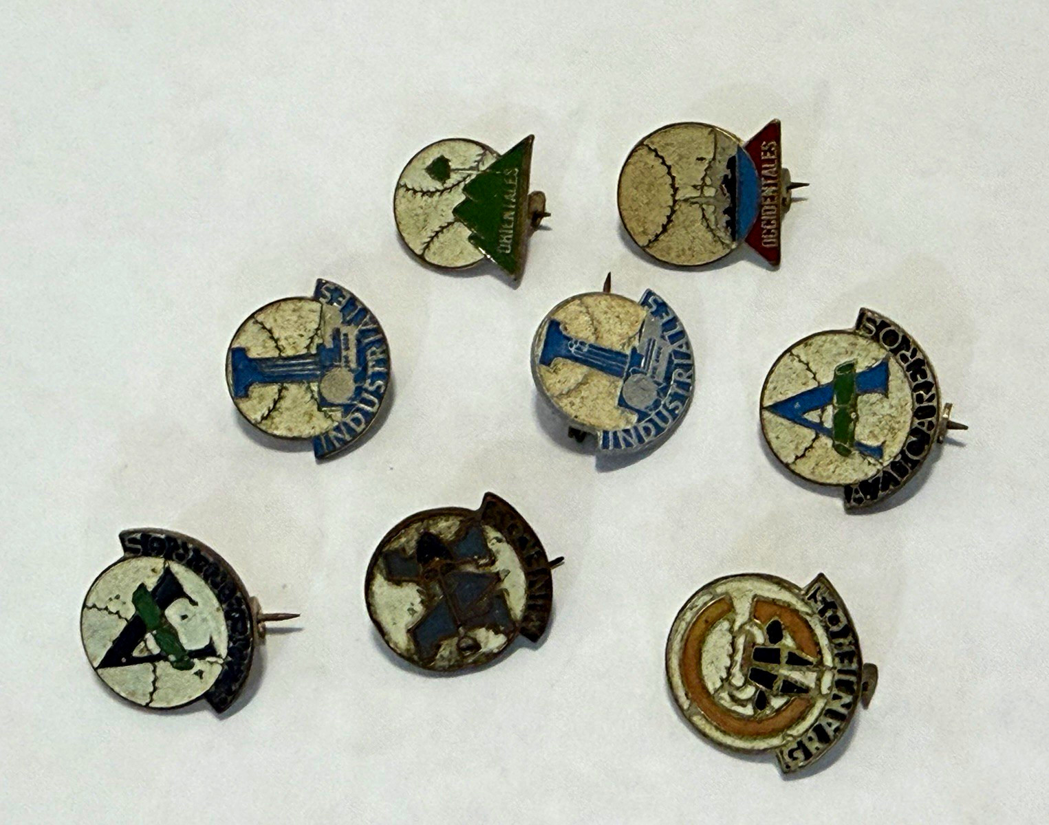 Lot of 7 Vintage CubanStyle Enamel Pinback Lapel Pins Rare sport memorabilia Lot of 7 Vintage CubanStyle Enamel Pinback Lapel Pins Rare sport memorabilia