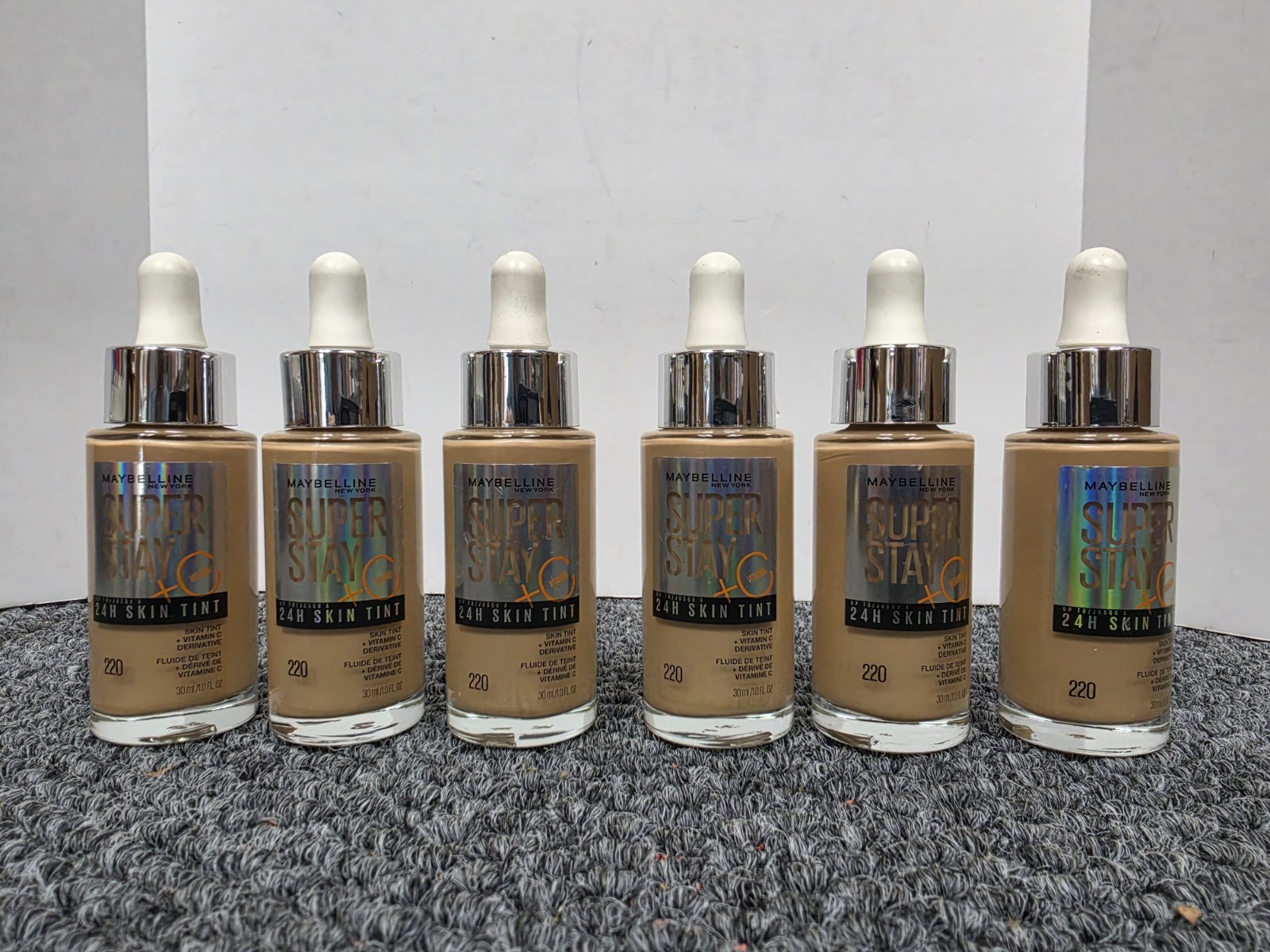 6X Maybelline Super Stay + Vitamin C 24H Skin Tint Foundation # 220 - 1 fl oz/ea 6X Maybelline Super Stay + Vitamin C 24H Skin Tint Foundation # 220 - 1 fl oz/ea
