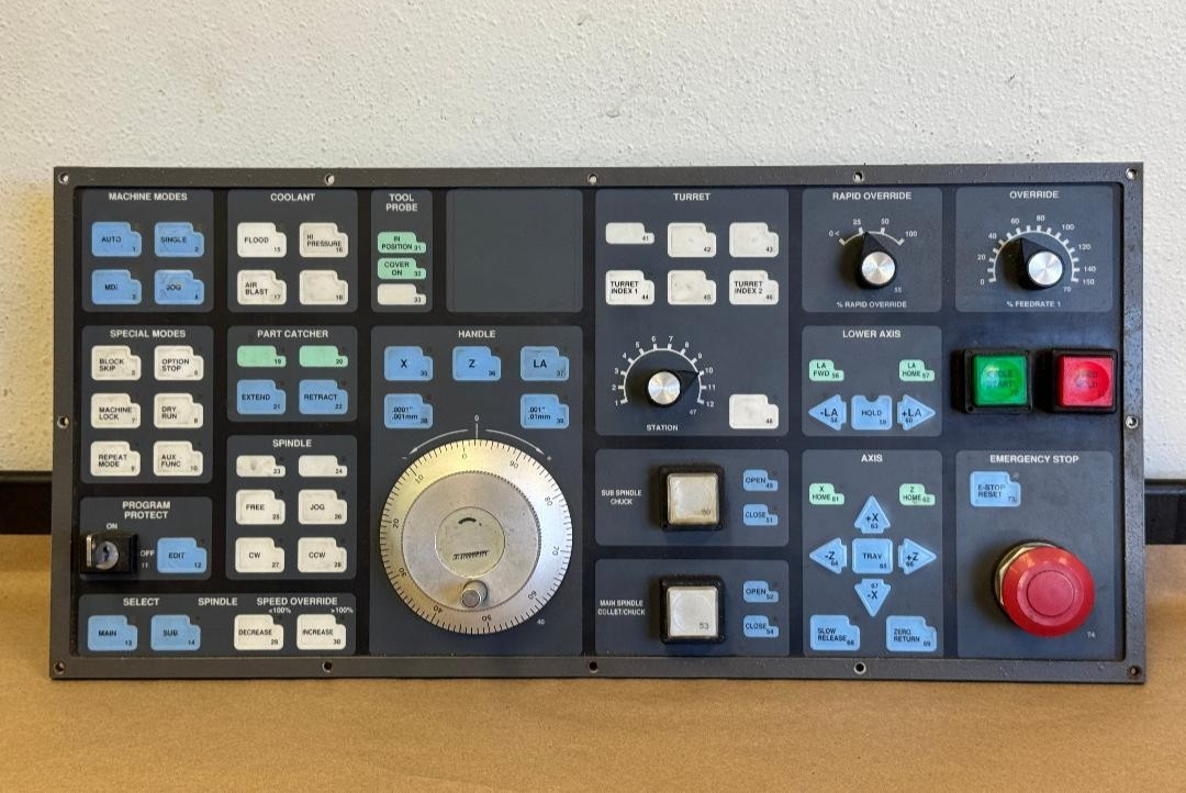 MEMTRON 35-12-169 35-12-169A 33594 OPERATOR PANEL, FROM HARDINGE CONQUEST T42SP MEMTRON 35-12-169 35-12-169A 33594 OPERATOR PANEL, FROM HARDINGE CONQUEST T42SP