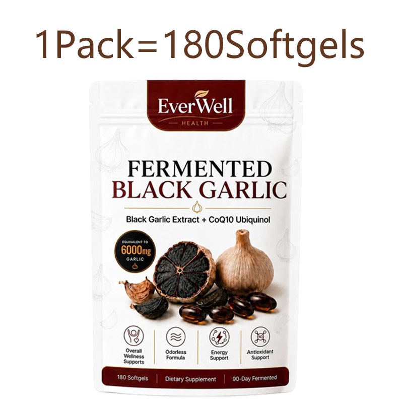 5 Packs Everwell Fermented Black Garlic 180 Softgels Odorless Non-GMO Supplement