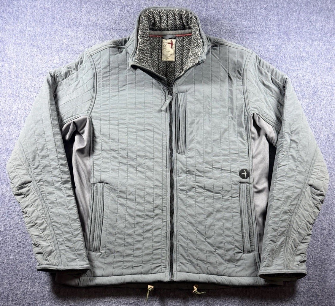 Relwen Vertical Insulator Jacket Mens Large Ghost Grey Quilted Fleece Full Zip Relwen Vertical Insulator Jacket Mens Large Ghost Grey Quilted Fleece Full Zip